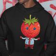 フルーツやネクタイ好きのための従業員ストロベリーアウトフィット パーカー 面白い贈り物