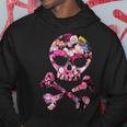 フローラルローズスカルフラワープリント パーカー 面白い贈り物