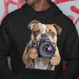 ブルドッグ 写真家 写真カメラ パーカー 面白い贈り物