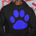 ブルー 肉球 プリントシャツ パーカー 面白い贈り物