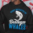 ベルーガクジラに簡単に気を取られる面白いシロイルカ動物。 パーカー 面白い贈り物
