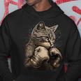 ボクシング キャット ボクサー 面白い猫のグラフィック パーカー 面白い贈り物