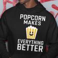 ポップコーンがすべてをより良くするコーンスナックポップコーン。 パーカー 面白い贈り物