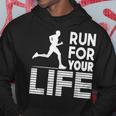 マラソンランナー Run For Your Life ランニング パーカー 面白い贈り物