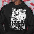 モスマンが私の触媒コンバーターを盗んだ Moth Man Cryptid パーカー 面白い贈り物