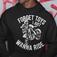 モトクロス ライダー ダートバイク ヘルメット Forget Toys I Just Wanna パーカー 面白い贈り物