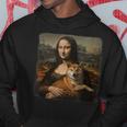 モナリザ 犬と一緒に 面白い 柴犬 アート 絵画 パーカー 面白い贈り物