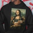 モナリザとオレンジ猫 面白いアートペインティング パーカー 面白い贈り物