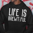 ライフ・イズ・ブルーティフル・ビューティフル・ドリンク・パーティーおもしろい飲みビール パーカー 面白い贈り物