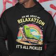 リラクゼーション聞いてピクルスモチベーション パーカー 面白い贈り物
