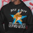 レオパード・ゲッコーが大好きな男の子です。トカゲ 爬虫類 ヒョウモントカゲモドキ パーカー 面白い贈り物