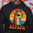 レトロ ヴィンテージ Alpapa アルパカ 恋人 ラマ 父の日 パーカー 面白い贈り物