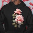 ローズシャツ 美しいピンクのバラとつぼみ パーカー 面白い贈り物