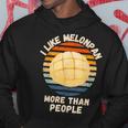 ヴィンテージ I Like Melonpan More Than People レトロ メロンパン パーカー 面白い贈り物