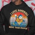 ヴィンテージペンギン I Love Handball More Than People パーカー 面白い贈り物
