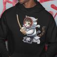 剣道ファイター 猫 面白 日本格闘技・猫好き パーカー 面白い贈り物