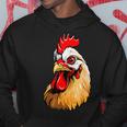 動物愛好家のための大胆な農場の鶏の頭のアート パーカー 面白い贈り物