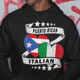 半分イタリア半分プエルトリコの国旗 ハート イタリア プエルトリコ パーカー 面白い贈り物