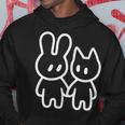 可愛いカワイイ Y2k コケット猫 うさぎと猫 パーカー 面白い贈り物