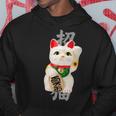 和風招き猫デザイン 縁起物アート 招福と金運アップ パーカー 面白い贈り物