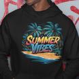 夏 バイブ トロピカル ビーチ ヤシの木 オーシャン サンシャイン パーカー 面白い贈り物