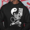 太極拳武術の陰陽を演じるかわいい猫 パーカー 面白い贈り物