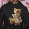 子猫、茶トラ、かわいい、おもしろい、癒し、花かご、ワンピース、可愛い、花束 パーカー 面白い贈り物