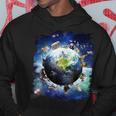 宇宙地球動物グループシーン パーカー 面白い贈り物