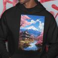 寺と富士山のある日本の風景 パーカー 面白い贈り物