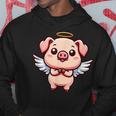 愛らしい天使の豚の漫画とハロー。 パーカー 面白い贈り物