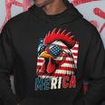 愛国心が強いチキンメリカ アメリカ国旗 鶏好き 7月4日 パーカー 面白い贈り物