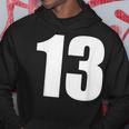 数字 Nhirn 数字 13 プレーン 白 数字 パーカー 面白い贈り物