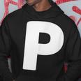 文字p 大文字 アルファベット モノグラム イニシャル パーカー 面白い贈り物