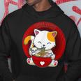 日本のカワイイ アニメ 猫 麺丼 猫 ラーメンを食べる パーカー 面白い贈り物