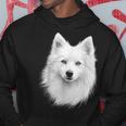日本スピッツ 犬 モチーフ ペットアート 青い目 日本スピッツ パーカー 面白い贈り物