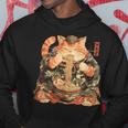 日本美術 ラーメン 猫 忍者 浮世絵 アニメ風 侍猫 パーカー 面白い贈り物