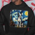 星月夜のヴァンゴッホ ボストンテリア パーカー 面白い贈り物