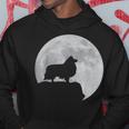 月と犬のシルエット シェルティーシェットランドシープドッグ パーカー 面白い贈り物