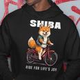 柴犬 いぬ イラスト 柴犬好き 犬好き 自転車 かわいい おもしろ レトロ Ride For Life's Joy パーカー 面白い贈り物