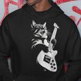 猫がギターベースを弾く パーカー 面白い贈り物