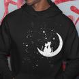 猫の家族 月の絵柄 メンズ レディース 子供 パーカー 面白い贈り物
