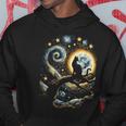 猫の星月夜 猫ヴァン・ゴッホ キャットアート キッズメンズ面白い猫 猫 パーカー 面白い贈り物