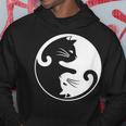 猫の陰陽相互接続 パーカー 面白い贈り物
