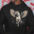 白いペガサス 大きな白い翼 面白いグラフィックtシャツ パーカー 面白い贈り物
