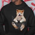 秋田愛好家のためのポケットの中の面白い秋田犬 パーカー 面白い贈り物