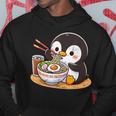 箸でラーメンを食べるかわいいペンギン パーカー 面白い贈り物
