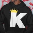 英文字 K 大文字 アルファベット モノグラム イニシャル キング クイーン クラウン パーカー 面白い贈り物