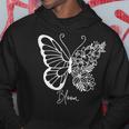 蝶と花、熱帯の花と蝶 パーカー 面白い贈り物