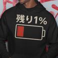 電池【残り1】バッテリー 電池切れ おもしろ 面白い ギャグ ネタ ウケ狙い 笑える ユーモア お笑い 個性的な パーカー 面白い贈り物
