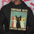 面白い 50歳 ギフト ヴィンテージ 1975 猫好き 50歳の誕生日 パーカー 面白い贈り物